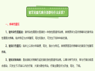 猪常见腹泻病分别都有什么症状？